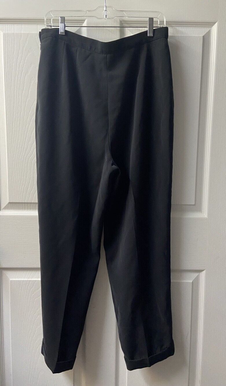 Gianni Sport Pants Womens 14 Black Vintage Slacks Cuffed Tapered Dress Uniform